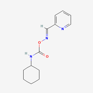 molecular formula C13H17N3O2 B12716590 2-Pyridinecarboxaldehyde, O-(cyclohexylcarbamoyl)oxime CAS No. 102206-44-0