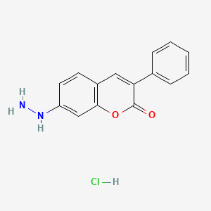 molecular formula C15H13ClN2O2 B12716612 7-Hydrazino-3-phenyl-2-benzopyrone monohydrochloride CAS No. 41423-45-4