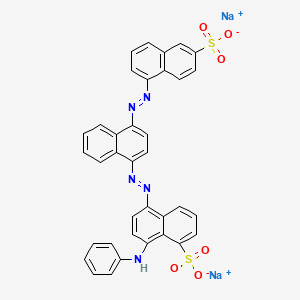molecular formula C36H23N5Na2O6S2 B12716702 Disodium 8-(phenylamino)-5-((4-((6-sulphonato-1-naphthyl)azo)-1-naphthyl)azo)naphthalene-1-sulphonate CAS No. 93783-12-1