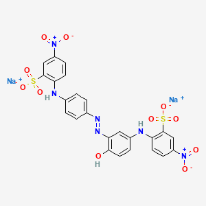 molecular formula C24H16N6Na2O11S2 B12716732 Disodium 2-((4-((2-hydroxy-5-((4-nitro-2-sulphonatophenyl)amino)phenyl)azo)phenyl)amino)-5-nitrobenzenesulphonate CAS No. 93803-40-8