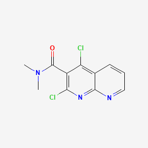 molecular formula C11H9Cl2N3O B12716754 1,8-Naphthyridine-3-carboxamide, 2,4-dichloro-N,N-dimethyl- CAS No. 126567-74-6