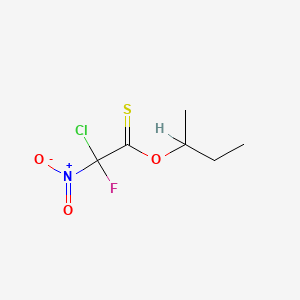 molecular formula C6H9ClFNO3S B12716794 Chlorofluoronitroethanethioic acid S-butyl ester CAS No. 118885-89-5