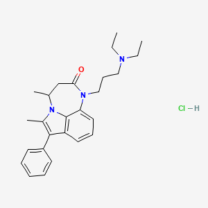 molecular formula C26H34ClN3O B12716799 Pyrrolo(1,2,3-ef)-1,5-benzodiazepin-2(1H)-one, 3,4-dihydro-1-(3-(diethylamino)propyl)-4,6-dimethyl-7-phenyl-, monohydrochloride CAS No. 122807-55-0