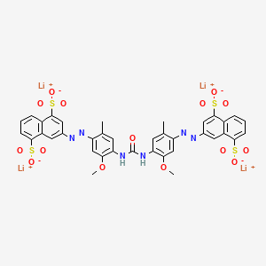 molecular formula C37H28Li4N6O15S4 B12716868 Tetralithium 3,3'-(carbonylbis(imino(5-methoxy-2-methyl-4,1-phenylene)azo))bis(naphthalene-1,5-disulphonate) CAS No. 64346-41-4