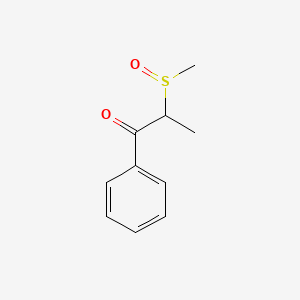 molecular formula C10H12O2S B12716891 Propiophenone, 2-(methylsulfinyl)- CAS No. 7715-08-4