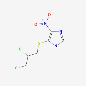 molecular formula C7H9Cl2N3O2S B12716925 5-((2,3-Dichloropropyl)thio)-1-methyl-4-nitro-1H-imidazole CAS No. 115906-51-9