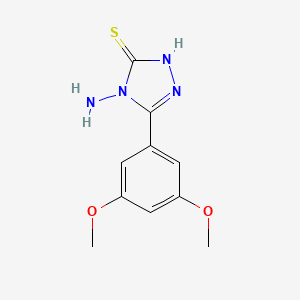 molecular formula C10H12N4O2S B1271695 4-amino-5-(3,5-dimethoxyphenyl)-4H-1,2,4-triazole-3-thiol CAS No. 750624-63-6