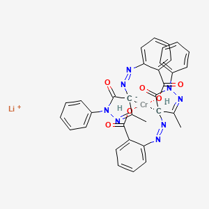 molecular formula C34H26CrLiN8O6- B12717063 Lithium bis(2-((4,5-dihydro-3-methyl-5-oxo-1-phenyl-1H-pyrazol-4-yl)azo)benzoato(2-))chromate(1-) CAS No. 83949-60-4