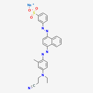 molecular formula C28H25N6NaO3S B12717160 Sodium m-((4-((4-((2-cyanoethyl)ethylamino)-o-tolyl)azo)-1-naphthyl)azo)benzenesulphonate CAS No. 85536-95-4