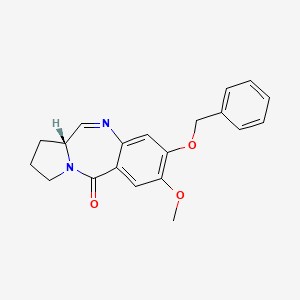 molecular formula C20H20N2O3 B12717213 5H-Pyrrolo(2,1-c)(1,4)benzodiazepin-5-one, 1,2,3,11a-tetrahydro-7-methoxy-8-(phenylmethoxy)-,(R)- CAS No. 116564-97-7