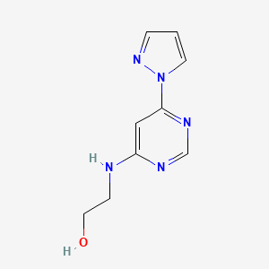 molecular formula C9H11N5O B1271724 2-[(6-Pyrazol-1-ylpyrimidin-4-yl)amino]ethanol CAS No. 415699-68-2