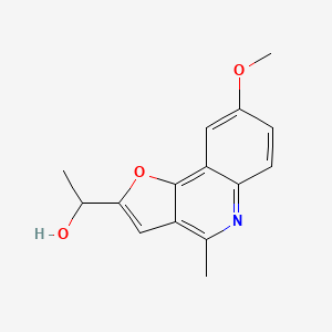 molecular formula C15H15NO3 B12717299 alpha,4-Dimethyl-8-methoxyfuro(3,2-c)quinoline-2-methanol CAS No. 88654-72-2