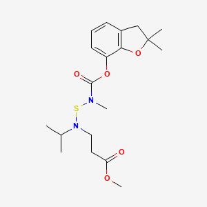 molecular formula C19H28N2O5S B12717325 beta-Alanine, N-(((((2,3-dihydro-2,2-dimethyl-7-benzofuranyl)oxy)carbonyl)methylamino)thio)-N-(1-methylethyl)-, methyl ester CAS No. 82560-55-2