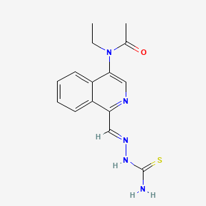 molecular formula C15H17N5OS B12717498 N-(1-(2-(Aminocarbothioyl)carbohydrazonoyl)-4-isoquinolinyl)-N-ethylacetamide CAS No. 171880-49-2