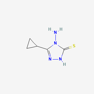 molecular formula C5H8N4S B1271759 4-氨基-5-环丙基-4H-1,2,4-三唑-3-硫醇 CAS No. 31821-73-5