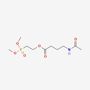 molecular formula C10H20NO6P B12717655 Butanoic acid, 4-(acetylamino)-, 2-(dimethoxyphosphinyl)ethyl ester CAS No. 152819-35-7
