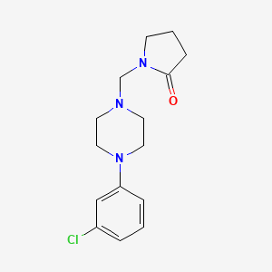 molecular formula C15H20ClN3O B12717662 2-Pyrrolidinone, 1-((4-(3-chlorophenyl)-1-piperazinyl)methyl)- CAS No. 88514-32-3