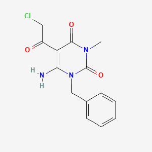 molecular formula C14H14ClN3O3 B1271800 6-Amino-1-benzyl-5-(2-chloroacetyl)-3-methyl-1,2,3,4-tetrahydropyrimidine-2,4-dione 