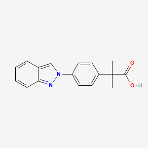molecular formula C17H16N2O2 B12718002 Propionic acid, 2-(p-(2H-indazol-2-yl)phenyl)-2-methyl- CAS No. 81265-70-5
