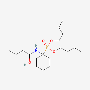 molecular formula C18H38NO4P B12718018 Dibutyl (1-((1-hydroxybutyl)amino)cyclohexyl)phosphonate CAS No. 67580-48-7