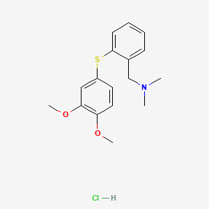 molecular formula C17H22ClNO2S B12718026 Benzenemethanamine, 2-((3,4-dimethoxyphenyl)thio)-N,N-dimethyl-, hydrochloride CAS No. 127905-81-1