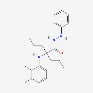 molecular formula C22H31N3O B12718110 Pentanoic acid, 2-((2,3-dimethylphenyl)amino)-2-propyl-, 2-phenylhydrazide CAS No. 174198-10-8