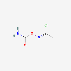 molecular formula C3H5ClN2O2 B12718138 N-((Aminocarbonyl)oxy)ethanimidoyl chloride CAS No. 134870-98-7