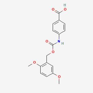 molecular formula C17H17NO6 B12718206 N-(2,5-Dimethoxybenzyloxycarbonyl)-p-aminobenzoic acid CAS No. 38618-47-2