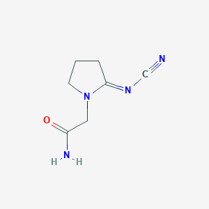 molecular formula C7H10N4O B12718362 2-(Cyanoimino)-1-pyrrolidineacetamide CAS No. 151602-36-7