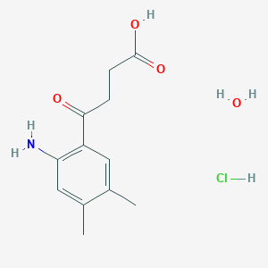 molecular formula C12H18ClNO4 B12718411 2-beta-Carboxypropionyl-4,5-dimethylaniline hydrochloride, hydrate CAS No. 91641-63-3