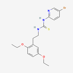 molecular formula C18H22BrN3O2S B12718426 Thiourea, N-(5-bromo-2-pyridinyl)-N'-(2-(2,5-diethoxyphenyl)ethyl)- CAS No. 181305-38-4