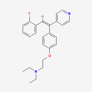 molecular formula C25H27FN2O B12718434 4-(beta-(p-(2-(Diethylamino)ethoxy)phenyl)-o-fluorostyryl)pyridine CAS No. 2585-85-5