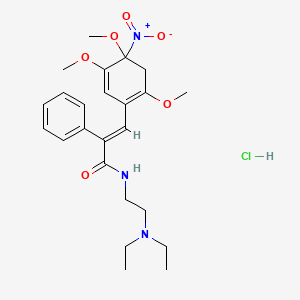 molecular formula C24H34ClN3O6 B12718450 N-(2-(Diethylamino)ethyl)-4-nitro-alpha-((2,4,5-trimethoxyphenyl)methylene)phenylacetamide monohydrochloride CAS No. 93777-62-9