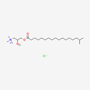 molecular formula C24H50ClNO3 B12718493 (2-Hydroxy-3-((1-oxoisooctadecyl)oxy)propyl)trimethylammonium chloride CAS No. 94689-36-8