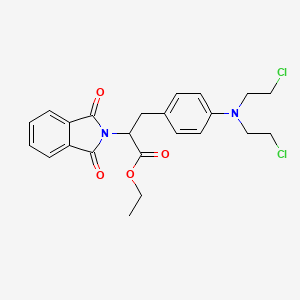 molecular formula C23H24Cl2N2O4 B12718539 Ethyl alpha-((4-(bis(2-chloroethyl)amino)phenyl)methyl)-1,3-dihydro-1,3-dioxo-2H-isoindole-2-acetate CAS No. 93942-39-3