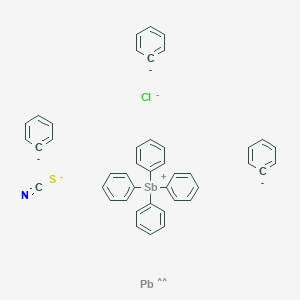 molecular formula C43H35ClNPbSSb-4 B12718588 Tetraphenylstibonium chlorotriphenyl(thiocyanato-N)plumbate(1-) CAS No. 158882-78-1