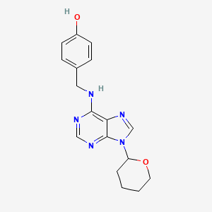 molecular formula C17H19N5O2 B12718620 N6-4-Hydroxybenzyl-9-(2-tetrahydropyranyl)adenine CAS No. 1144854-41-0