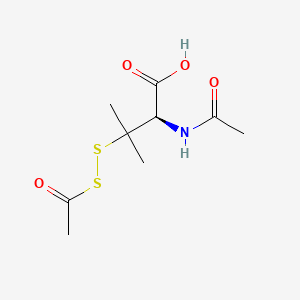 molecular formula C9H15NO4S2 B12718634 Valine, N-acetyl-3-(acetyldithio)- CAS No. 109795-73-5