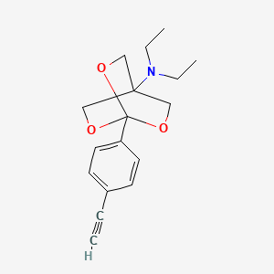 molecular formula C17H21NO3 B12718689 N,N-Diethyl-1-(4-ethynylphenyl)-2,6,7-trioxabicyclo(2.2.2)octan-4-amine CAS No. 134133-93-0