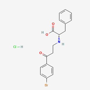molecular formula C18H19BrClNO3 B12718744 L-Phenylalanine, N-(3-(4-bromophenyl)-3-oxopropyl)-, hydrochloride CAS No. 85975-16-2