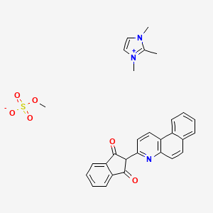 molecular formula C29H27N3O6S B12718757 1,3,-Trimethyl-1H-imidazolium methyl sulphate, 2-benzo(f)quinolin-3-yl-1H-indene-1,3(2H)-dione derivative CAS No. 100298-52-0