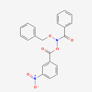 molecular formula C21H16N2O6 B12718789 Benzamide, N-((3-nitrobenzoyl)oxy)-N-(phenylmethoxy)- CAS No. 357204-48-9