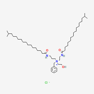 molecular formula C50H94ClN3O3 B12718790 Benzyl(2-hydroxyethyl)(2-((1-oxoisooctadecyl)amino)ethyl)(3-((1-oxoisooctadecyl)amino)propyl)ammonium chloride CAS No. 93982-88-8