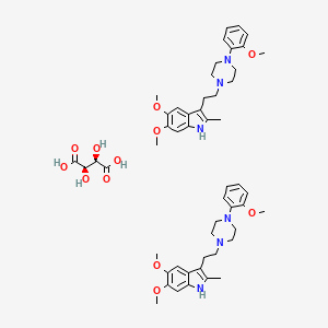 molecular formula C52H68N6O12 B12718800 Milipertine hemitartrate CAS No. 25674-02-6