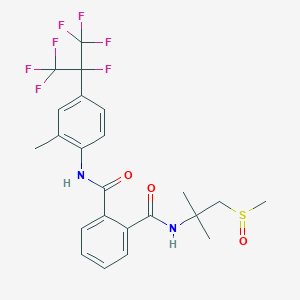 molecular formula C23H23F7N2O3S B12718804 N-(2-Methylsulfinyl-1,1-dimethyl-ethyl)-N'-(2-methyl-4-(1,2,2,2-tetrafluoro-1-(trifluoromethyl)ethyl)phenyl)phthalamide CAS No. 371771-07-2