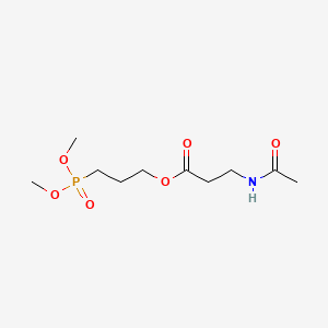 molecular formula C10H20NO6P B12718816 beta-Alanine, N-acetyl-, 3-(dimethoxyphosphinyl)propyl ester CAS No. 132237-23-1