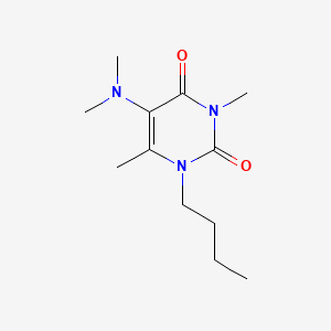 molecular formula C12H21N3O2 B12718838 Uracil, 1-butyl-5-(dimethylamino)-3,6-dimethyl- CAS No. 102613-19-4
