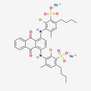 molecular formula C36H34Br2N2Na2O8S2 B12718897 Disodium 2,2'-((9,10-dihydro-9,10-dioxo-1,4-anthrylene)diimino)bis(3-bromo-5-butyltoluene-4-sulphonate) CAS No. 73398-29-5