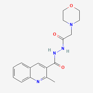 molecular formula C17H20N4O3 B12718991 3-Quinolinecarboxylic acid, 2-methyl-, 2-(4-morpholinylacetyl)hydrazide CAS No. 134341-01-8