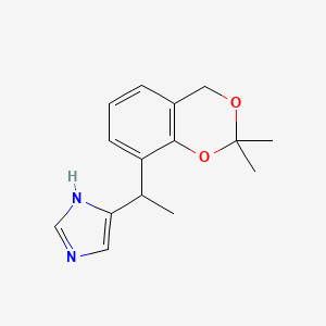 molecular formula C15H18N2O2 B12719029 4-(1-(2,2-Dimethyl-4H-1,3-benzodioxin-8-yl)ethyl)-1H-imidazole CAS No. 116795-95-0